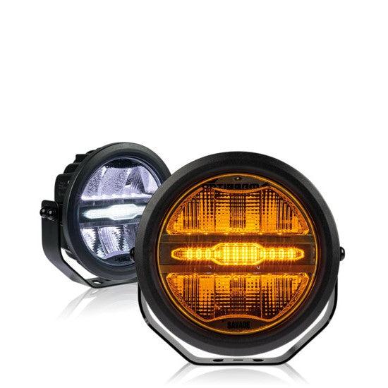 OPTIBEAM Savage 7” LED-Extraljus Orange / Xenonvitt Positionsljus