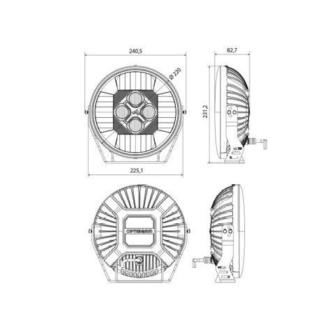 Optibeam Nin9 9” LED-Extraljus