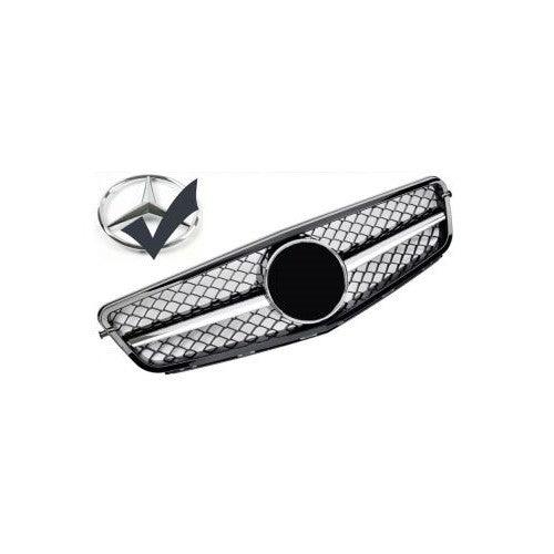 Grill Mercedes Benz C-klass W204 (sedan), S204 (t-modell) 2007 - 2014 & C204 (coupé) 04/2011- + Mercedes-Benz Emblem